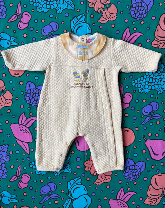 Combinaison bébé Winnie l'Ourson jaune matelassée T.6 mois