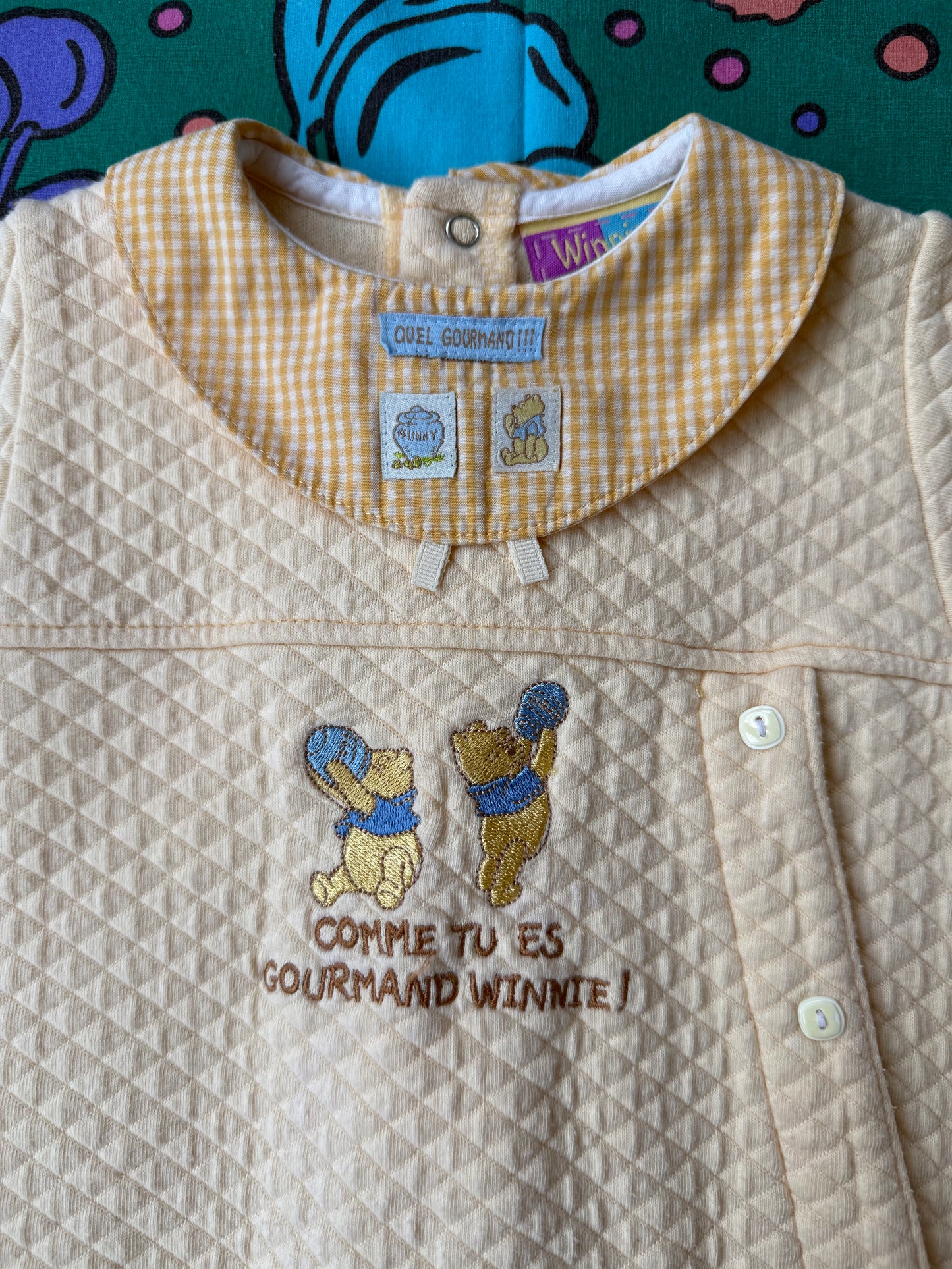 Combinaison bébé Winnie l'Ourson jaune matelassée T.6 mois