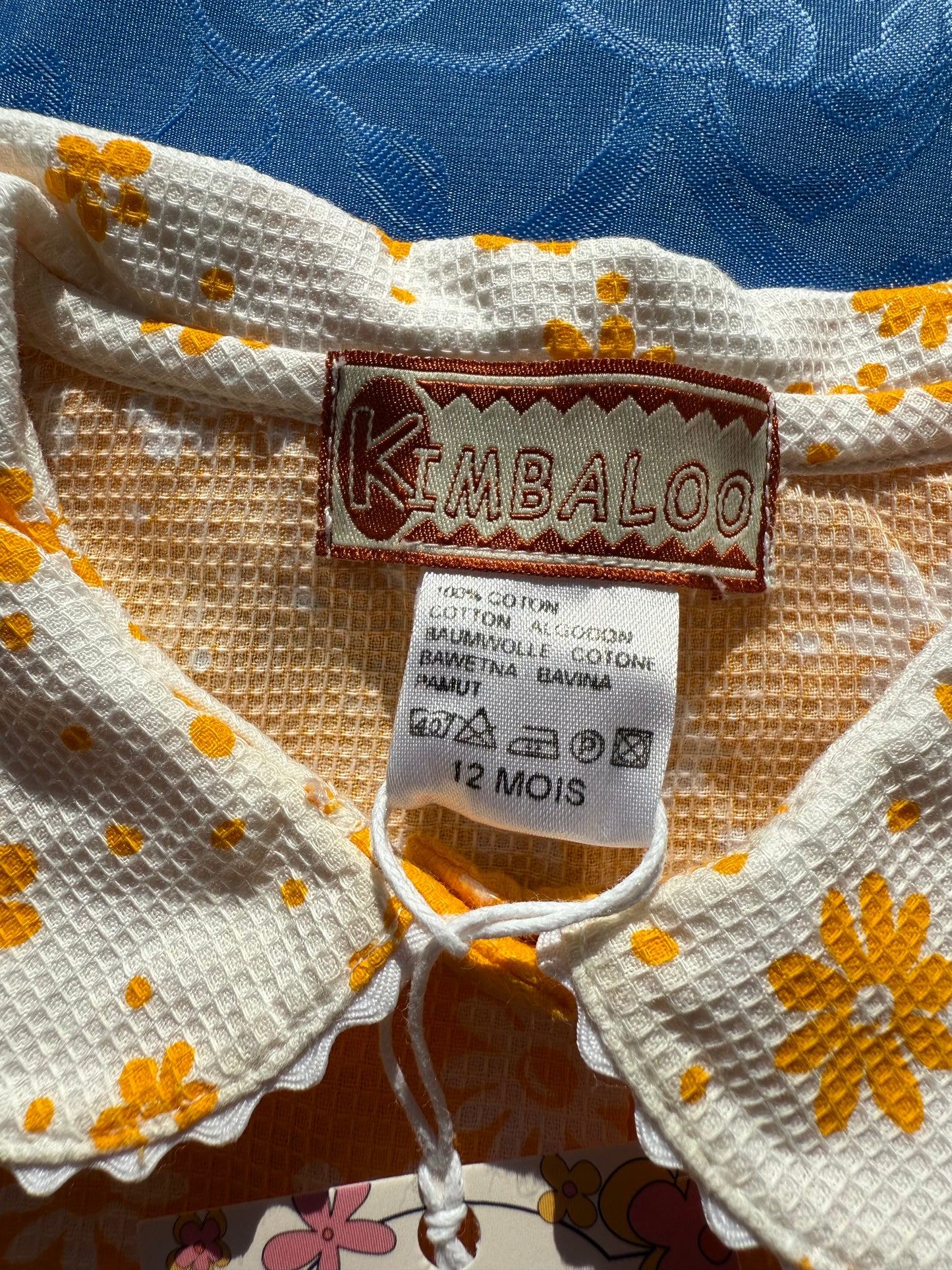 Robe body fleurie jaune et blanche Kimbaloo T.12 mois