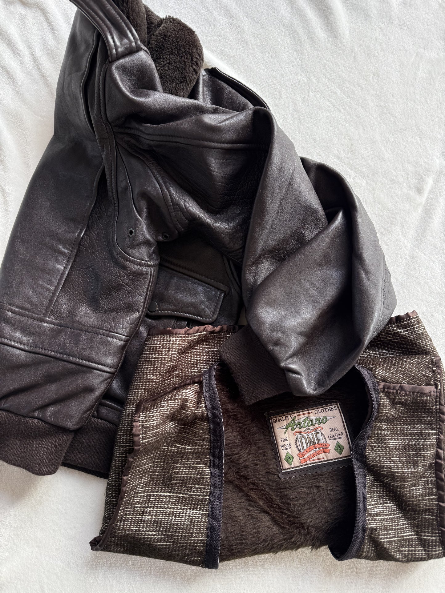 Blouson aviateur en cuir Arturo T.14 ans
