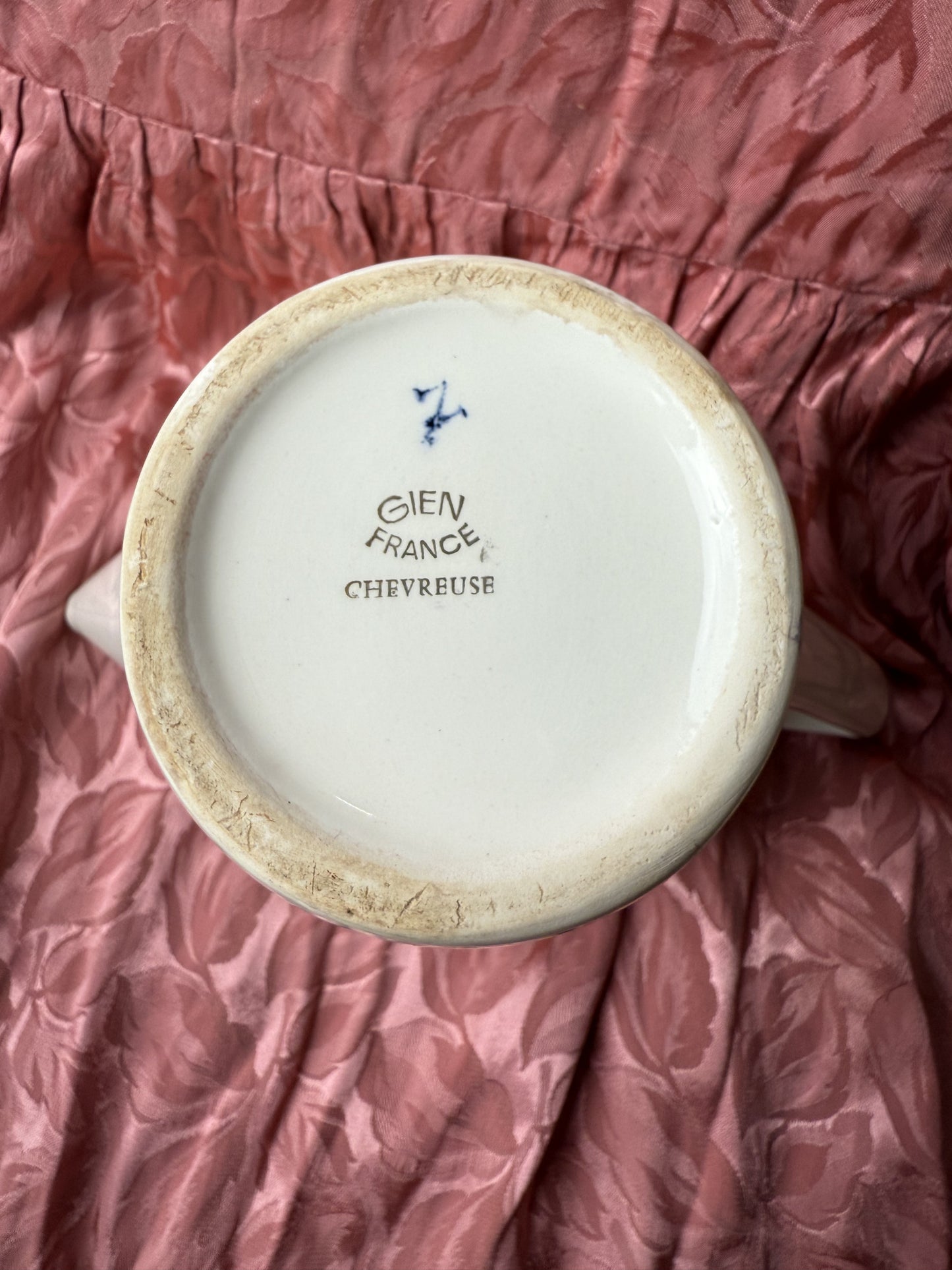 Théière en porcelaine Gien France modèle "Chevreuse"