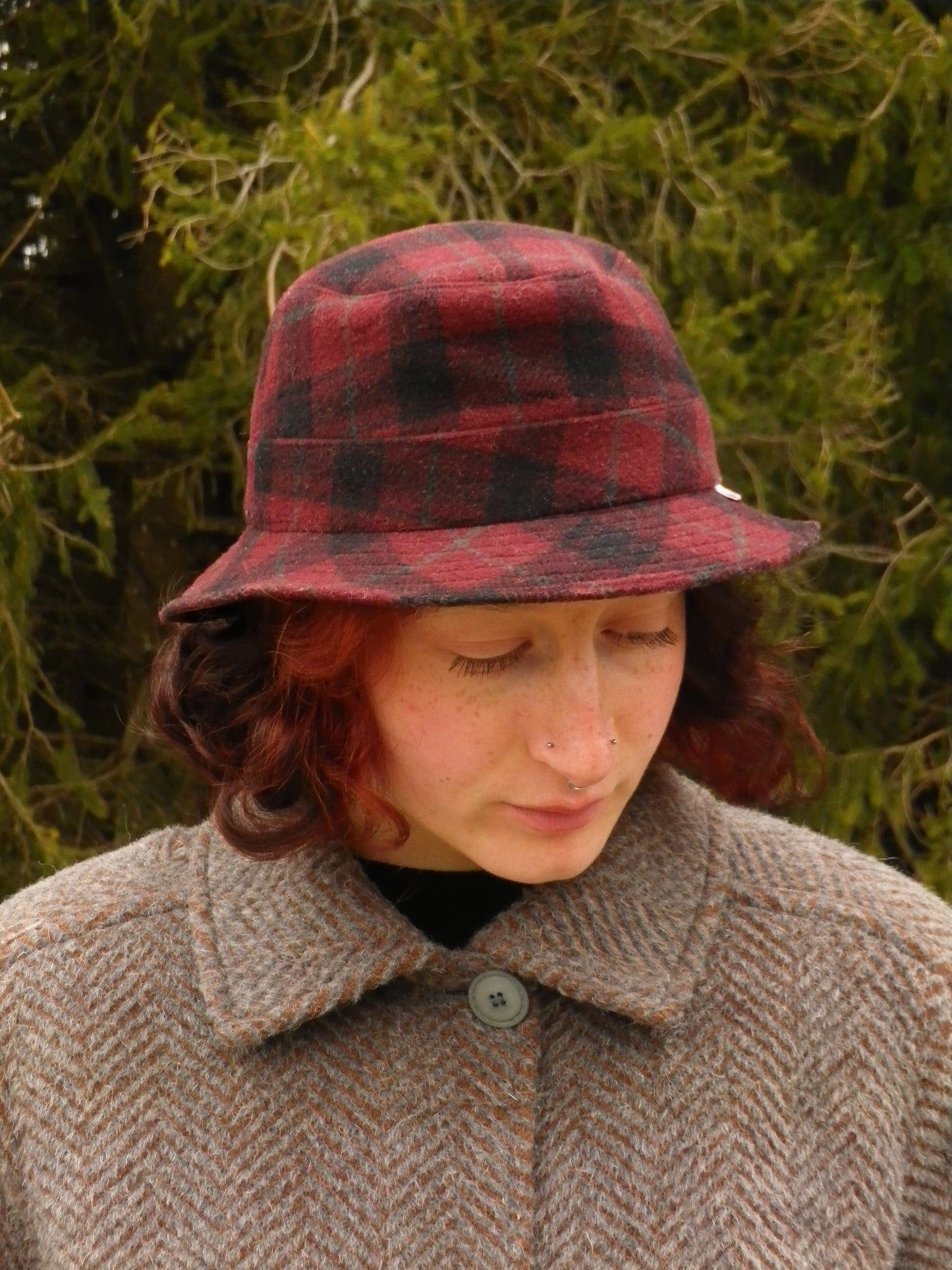 Chapeau en laine à carreaux Balke